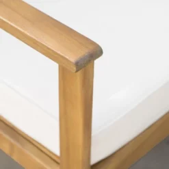 Luciano Acacia Wood Bench - Brown/Cream - Christopher Knight Home -Knight Outdoor Cheap Store GUEST 053860f9 4d02 469e b7e9 4494ce438f19