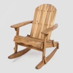 Malibu Acacia Wood Adirondack Rocking Chair - Natural - Christopher Knight Home
