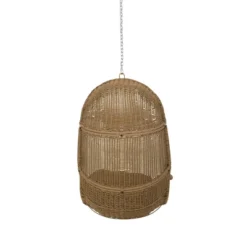 Orville Indoor/Outdoor Wicker Hanging Chair With 8' Chain - Light Brown/Dark Gray - Christopher Knight Home -Knight Outdoor Cheap Store GUEST 09cf3eca 491e 47e6 80b3 8c910240cc97