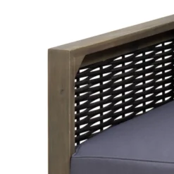 Linwood 2pk Outdoor Acacia Wood Club Chairs With Wicker Accents - Gray/Dark Gray - Christopher Knight Home -Knight Outdoor Cheap Store GUEST 0c752e93 b0e3 4856 9674 8187b05d809a