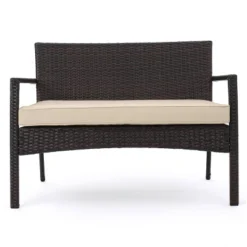 Cancun 4pc All-Weather Wicker Patio Chair Set - Brown - Christopher Knight Home 8 Cancun 4pc All-Weather Wicker Patio Chair Set - Brown - Christopher Knight Home -Knight Outdoor Cheap Store GUEST 0dc94208 b150 445e 85d8 66fd94bae38f