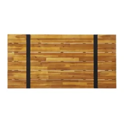 Varva Rectangular Outdoor Acacia Wood Dining Table Teak/Black - Christopher Knight Home -Knight Outdoor Cheap Store GUEST 0e9372f9 9edb 4b09 bab1 b592bb4ff033