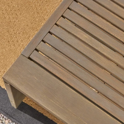 Grenada 2pc Acacia Wood Patio Chat Set - Gray/Dark Gray - Christopher Knight Home 5 Grenada 2pc Acacia Wood Patio Chat Set - Gray/Dark Gray - Christopher Knight Home - Image 5