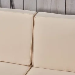 Oana 10pc Acacia Wood U-Shaped Sectional Sofa With Fire Pit Set - Teak/Beige - Christopher Knight Home -Knight Outdoor Cheap Store GUEST 0ff32105 38e0 4aa4 9676 eb6554d87162