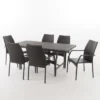 Alexandria 7pc Wicker Dining Set - Multibrown - Christopher Knight Home