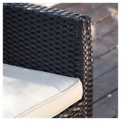 Santa Lucia 4pc PE Wicker Patio Conversation Set - Brown - Christopher Knight Home -Knight Outdoor Cheap Store GUEST 124877d4 58f7 4120 a712 d87af5f4f6ae