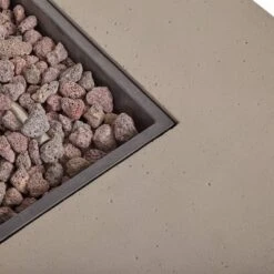 Perla 5pc Acacia Wood Sofa With Rectangular Fire Table - Teak/Cream/Light Gray - Christopher Knight Home -Knight Outdoor Cheap Store GUEST 129d8364 cfa1 4a89 a179 27825d2c19ec