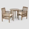 Casa 3pc Acacia Bistro Dining Set Gray/Cream - Christopher Knight Home