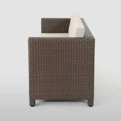 Puerta Wicker Patio Sofa - Christopher Knight Home 3 Puerta Wicker Patio Sofa - Christopher Knight Home - Image 3