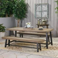 Carlisle 3pc Acacia Wood Picnic Dining Set - Christopher Knight Home -Knight Outdoor Cheap Store GUEST 15421a2b 6e77 41e6 a3c1 ca35931449bb