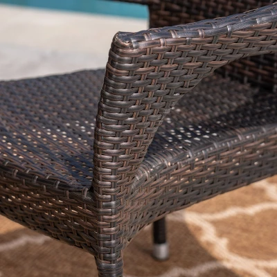 Piper 7pc Acacia & Wicker Dining Set - Teak/Brown - Christopher Knight Home 1 Piper 7pc Acacia & Wicker Dining Set - Teak/Brown - Christopher Knight Home