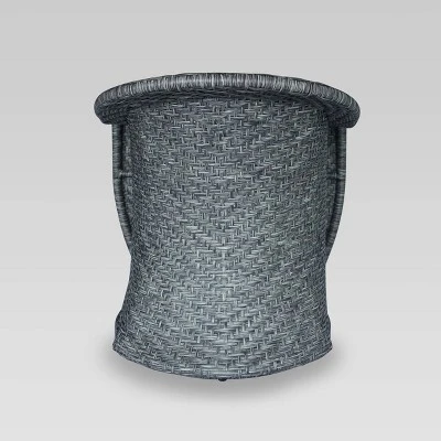 Larchmont Wicker Swivel Chair - Mixed Black/Dark Gray - Christopher Knight Home 3 Larchmont Wicker Swivel Chair - Mixed Black/Dark Gray - Christopher Knight Home - Image 3