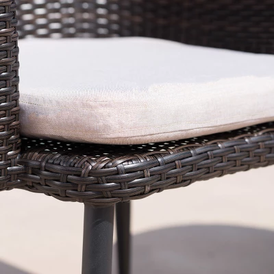 Iona 3pc Wicker Chat Set - Multibrown/Beige - Christopher Knight Home 3 Iona 3pc Wicker Chat Set - Multibrown/Beige - Christopher Knight Home - Image 3