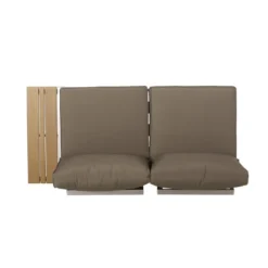 Sterling 4pc Outdoor Aluminum V Shaped 5 Seater Sofa With Cushions - Khaki/Natural - Christopher Knight Home -Knight Outdoor Cheap Store GUEST 1d2c8003 4c10 42a0 b43f 4ae547df4b37
