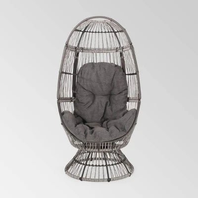 Pintan Wicker Swivel Egg Chair - Christopher Knight Home 6 Pintan Wicker Swivel Egg Chair - Christopher Knight Home - Image 6