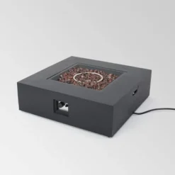 Oana 7pc Acacia V-Shaped Sectional Sofa With Fire Pit Set - Gray/Dark Gray - Christopher Knight Home -Knight Outdoor Cheap Store GUEST 1eb4a5ab 0dc5 417d 9c9b 46c3eb952b2e