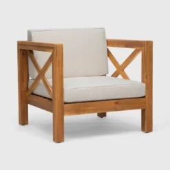 Brava Acacia Wood Club Chair - Christopher Knight Home -Knight Outdoor Cheap Store GUEST 1fe266da d114 4dbb a601 e8133d439ffb