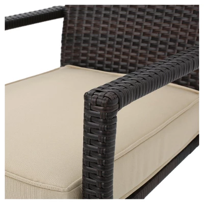 Cancun 4pc All-Weather Wicker Patio Chair Set - Brown - Christopher Knight Home 3 Cancun 4pc All-Weather Wicker Patio Chair Set - Brown - Christopher Knight Home - Image 3