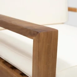 Santa Ana 2pk Acacia Wood Club Chairs Teak/Cream - Christopher Knight Home -Knight Outdoor Cheap Store GUEST 22cd2eea 9009 469a ad6f 22be49dfa88a