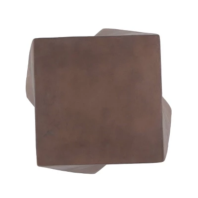 Abney Outdoor Light Weight Concrete Square Side Table Brown - Christopher Knight Home 3 Abney Outdoor Light Weight Concrete Square Side Table Brown - Christopher Knight Home - Image 3