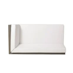 2pc Brava Outdoor Acacia Wood Right Arm Loveseat & Coffee Table With Cushion Gray/White - Christopher Knight Home -Knight Outdoor Cheap Store GUEST 24bbecac 16ef 4a10 958a 998136c003f3