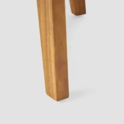 Barton 2pc Acacia Wood Club Chair & Table Set - Teak/White - Christopher Knight Home -Knight Outdoor Cheap Store GUEST 2610afc1 ba72 4aec 9f5a 91772538b047