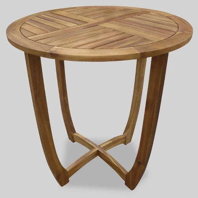 Ellie 3pc Acacia Wood Wicker Bistro Set - Brown/Beige - Christopher Knight Home 2 Ellie 3pc Acacia Wood Wicker Bistro Set - Brown/Beige - Christopher Knight Home - Image 2