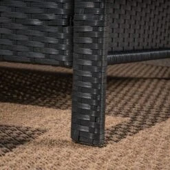 St. Lucia 4pc Wicker Patio Seating Set Black/White - Christopher Knight Home -Knight Outdoor Cheap Store GUEST 2951a3f0 5306 49d4 89cb 580249810c3a