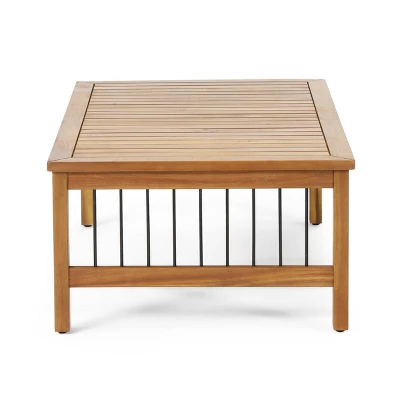 4pk Oana Outdoor Acacia Wood Chat Set With Cushions Teak/Beige - Christopher Knight Home 8 4pk Oana Outdoor Acacia Wood Chat Set With Cushions Teak/Beige - Christopher Knight Home - Image 8