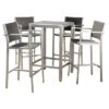 Cape Coral 5pc All-Weather Wicker/Metal Patio Bar Set With 4 Stools - Gray - Christopher Knight Home