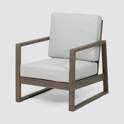 Belgian 4pc Acacia Wood Chat Set - Gray/Light Gray - Christopher Knight Home 2 Belgian 4pc Acacia Wood Chat Set - Gray/Light Gray - Christopher Knight Home - Image 2