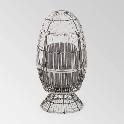 Pintan Wicker Swivel Egg Chair - Christopher Knight Home 2 Pintan Wicker Swivel Egg Chair - Christopher Knight Home - Image 2