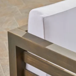 Oana Acacia Wood Club Chair - Gray/White - Christopher Knight Home -Knight Outdoor Cheap Store GUEST 2d755184 19bf 4ca2 934d 10348501e4aa