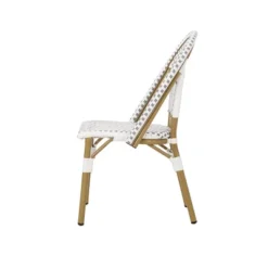Elize 2pk Outdoor French Bistro Chairs - Gray/White/Bamboo - Christopher Knight Home -Knight Outdoor Cheap Store GUEST 2ef98697 156f 4c51 aecc 3830ae5b7eff
