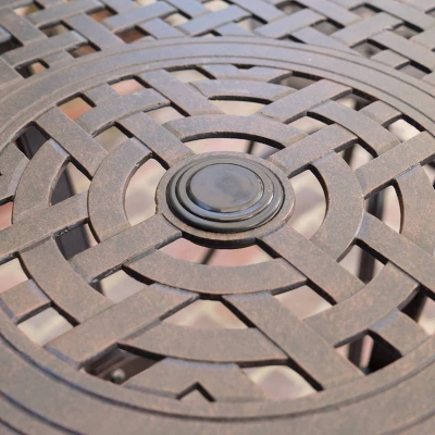 Alfresco Round Cast Aluminum Patio Bar Table - Bronze - Christopher Knight Home 2 Alfresco Round Cast Aluminum Patio Bar Table - Bronze - Christopher Knight Home - Image 2