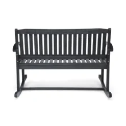 Regatta Acacia Patio Rocking Loveseat - Dark Gray - Christopher Knight Home -Knight Outdoor Cheap Store GUEST 3124be8c 4bca 4189 aa09 734c8ccdc233
