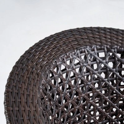 Big Sur Wicker Patio Swivel Chair - Multi-Brown/Navy Blue - Christopher Knight Home 2 Big Sur Wicker Patio Swivel Chair - Multi-Brown/Navy Blue - Christopher Knight Home - Image 2