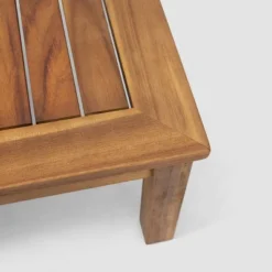 Santa Ana 4pc Acacia Wood Chat Set Teak/Teal - Christopher Knight Home -Knight Outdoor Cheap Store GUEST 3264356c 60c6 447f 918b 85fee21c0ab4