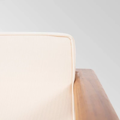 Aston 4pc Acacia Wood Mid-Century Modern Chat Set - Teak/Cream - Christopher Knight Home 2 Aston 4pc Acacia Wood Mid-Century Modern Chat Set - Teak/Cream - Christopher Knight Home - Image 2