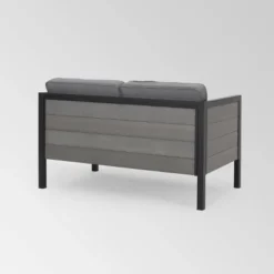 Jax 4pc Faux Wood Chat Set - Gray/ Gray - Christopher Knight Home 9 Jax 4pc Faux Wood Chat Set - Gray/ Gray - Christopher Knight Home -Knight Outdoor Cheap Store GUEST 370542e4 818c 4505 9361 68cc52e9de90