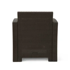 Jennings 5pc Faux Wicker Chat Set With Fire Pit - Brown/Mixed Beige - Christopher Knight Home -Knight Outdoor Cheap Store GUEST 39184bcf 70e2 4798 9ab5 a7d86515c217