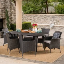 Vincent 7pc Wicker Patio Dining Set - Christopher Knight Home -Knight Outdoor Cheap Store GUEST 39726422 fb45 4bfc adda f2575d69d033