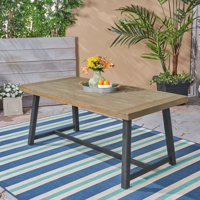 Raphael Rectangle Acacia Wood Dining Table - Gray - Christopher Knight Home 1 Raphael Rectangle Acacia Wood Dining Table - Gray - Christopher Knight Home