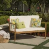 Luciano Acacia Wood Bench - Brown/Cream - Christopher Knight Home