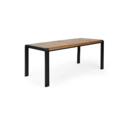 Holt Rectangular Outdoor Acacia Wood Dining Table Teak/Black - Christopher Knight Home -Knight Outdoor Cheap Store GUEST 3af6127f 4f3a 4725 aa06 04d6aa894042