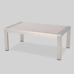 Cape Coral 4pc Cast Aluminum Patio Loveseat Set With Cushions - Silver - Christopher Knight Home -Knight Outdoor Cheap Store GUEST 3ea057c0 133b 4041 b77f fa35847f63a0