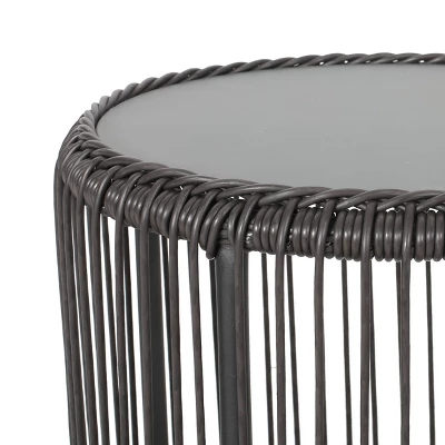 Neblett 3pc Patio Wicker Chat Set - White/Beige/Black - Christopher Knight Home 2 Neblett 3pc Patio Wicker Chat Set - White/Beige/Black - Christopher Knight Home - Image 2