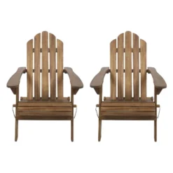 2pk Hazel Outdoor Acacia Wood Foldable Adirondack Chairs - Christopher Knight Home -Knight Outdoor Cheap Store GUEST 3f56f5af 12e6 414c a4a6 f5ca06cde2ea