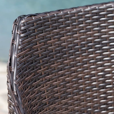 Iona 3pc Wicker Chat Set - Multibrown/Beige - Christopher Knight Home 2 Iona 3pc Wicker Chat Set - Multibrown/Beige - Christopher Knight Home - Image 2