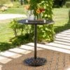 Hannah Round Cast Aluminum Bar Table - Shiny Copper - Christopher Knight Home